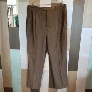 DURBAN Men's Brown Wool Trousers Pants, Size 38X32